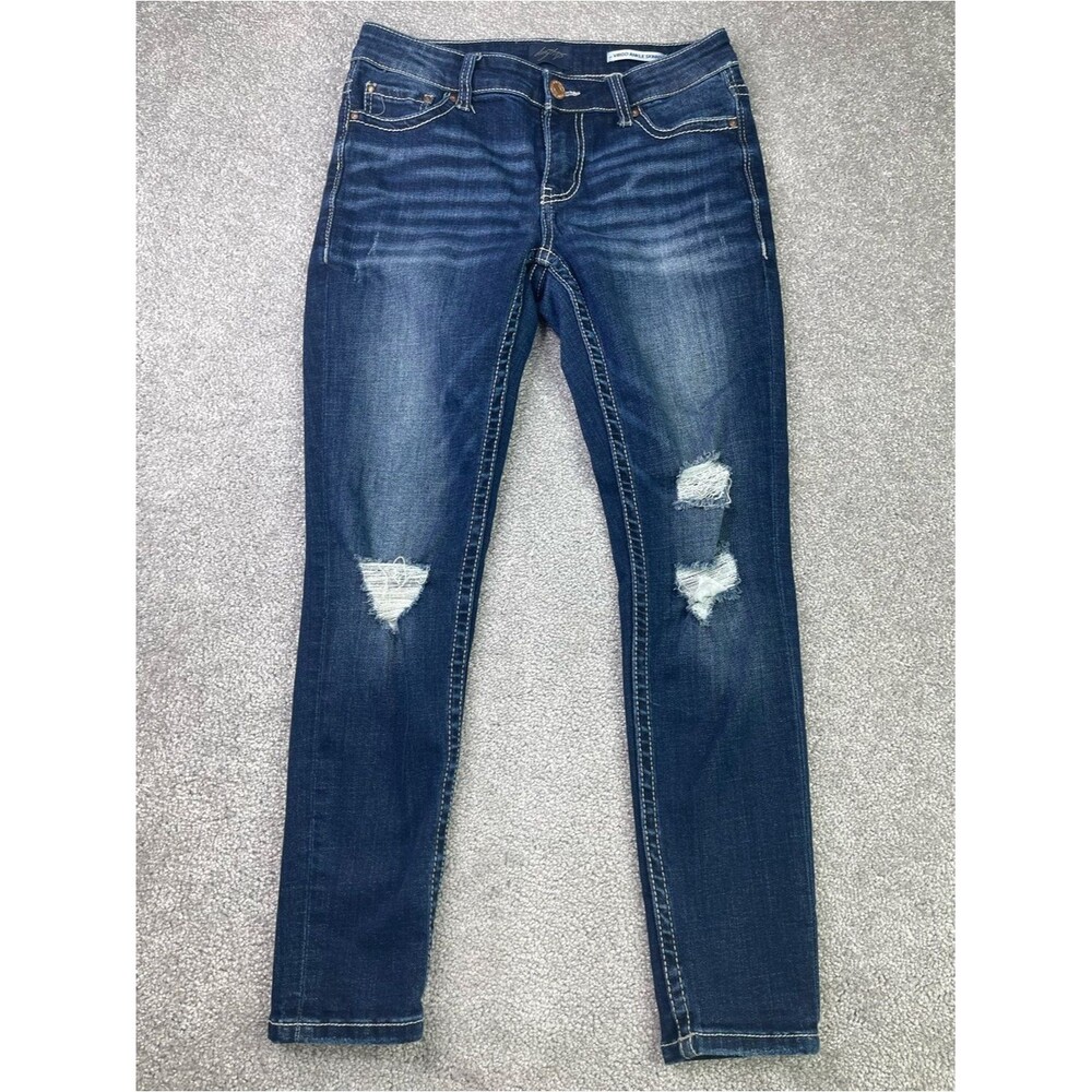 Daytrip Virgo  Jeans Women’s 26 Blue Ankle Skinny Distressed Dark Wash Stretch